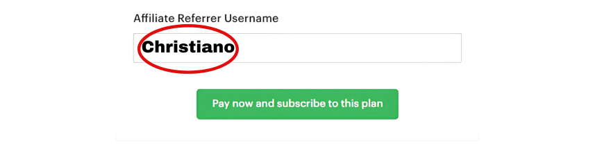 Affiliate referrer username